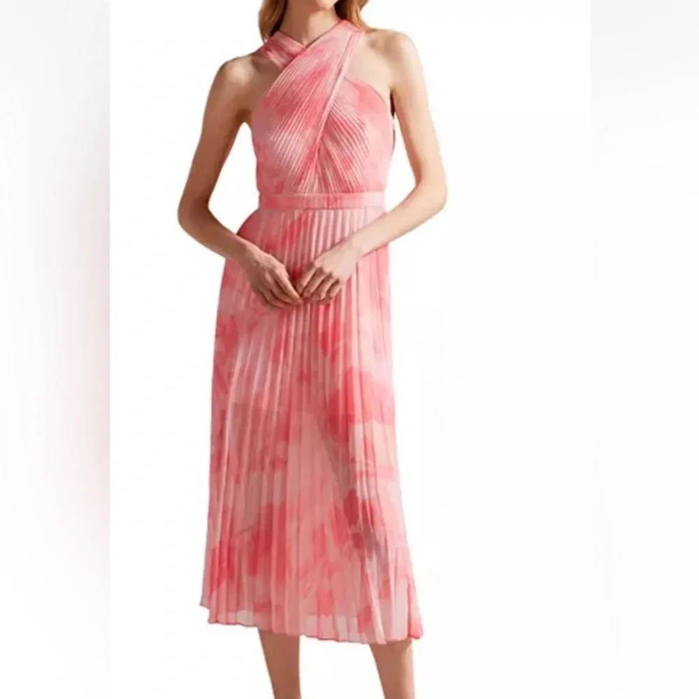 Ted Baker chiffon,pleated, midi, Fully Lined Dress,TB2=USA6, new - Picture 1 of 9